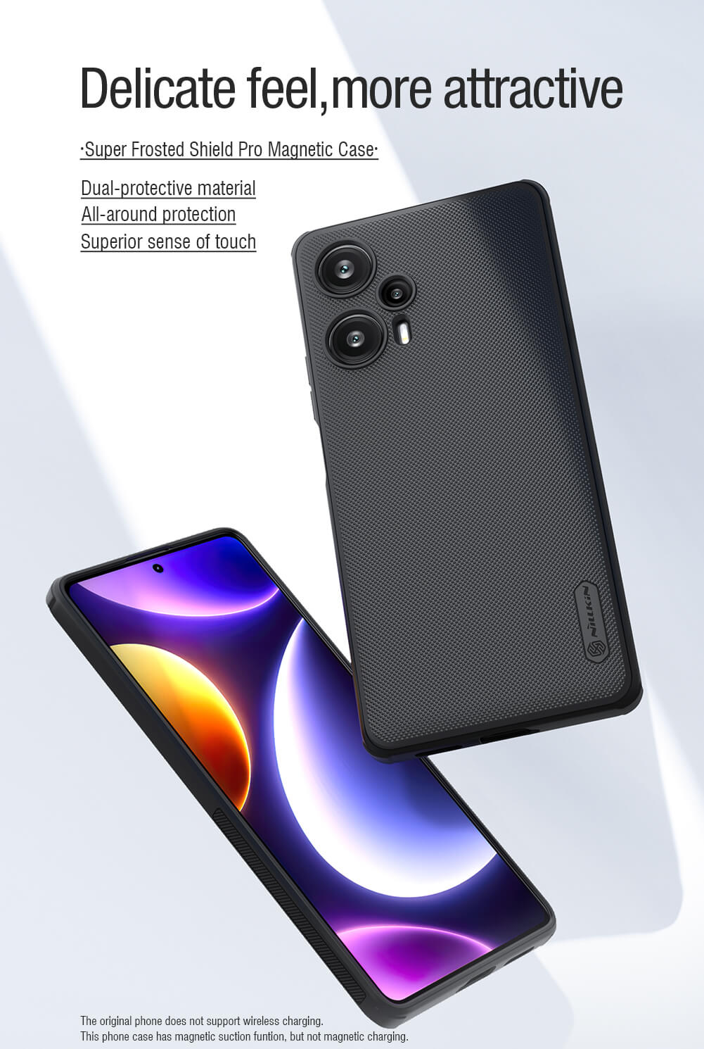 Чехол-крышка NILLKIN для Xiaomi Redmi Note 12 Turbo, Xiaomi Poco F5 (серия Frosted shield Pro Magnetic case)